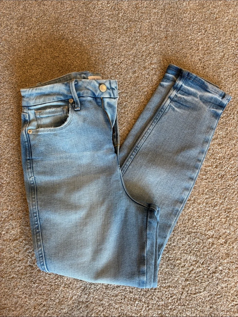 Good American Light Blue Distressed Skinny Jeans